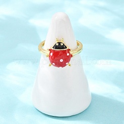 Регулируемые латунные эмалевые манжеты для женщин&nbsp;RJEW-B153-04G