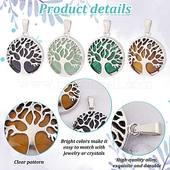 8шт 4 стиля подвески из натуральных и синтетических смешанных драгоценных камней&nbsp;G-PH0002-39P