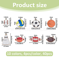 40шт 10 стиля подвески из сплава с эмалью&nbsp;ENAM-FH0001-94