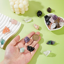 50шт 10 цвета подвески из натуральных драгоценных камней&nbsp;PALLOY-FH00141