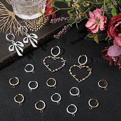 16 шт. 2 цвета 201 нержавеющая сталь серьги-кольца Huggie Hoop фурнитура&nbsp;STAS-BBC0008-39C