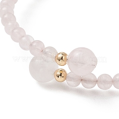 Браслеты-манжеты из натурального розового кварца&nbsp;BJEW-JB13328-01