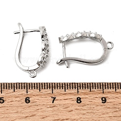 Плоские круглые латунные серьги-кольца с микропаве из прозрачных кубических цирконий.&nbsp;KK-A289-02P