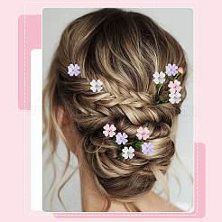 30 шт. 3-цветная застежка для волос из цинкового сплава и смолы&nbsp;OHAR-SC0001-16B