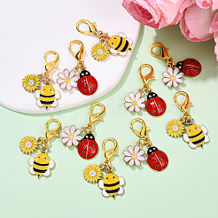10 шт. подвеска в виде пчел и божьей коровки&nbsp;HJEW-YW00144