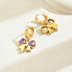 Модные серьги-кольца с бантом из нержавеющей стали 201&nbsp;AO5773-2