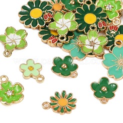 28 шт. 8 стиля эмалевых подвесок из сплава с легким позолоченным покрытием&nbsp;ENAM-FP0002-23