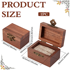 Коробочки для колец из дерева и губчатого железа в форме куба&nbsp;CON-WH0200-07B