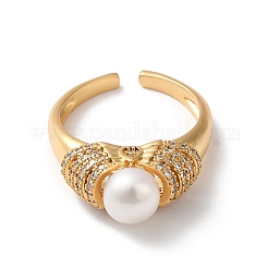 Латунные микро проложить манжеты кольца кубического циркония&nbsp;RJEW-P088-05G