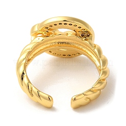 Открытые манжеты с плоскими круглыми циркониями&nbsp;RJEW-U008-37G