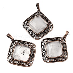 Подвески в форме ромба из натуральных и синтетических смешанных драгоценных камней&nbsp;G-A297-04R