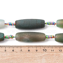 Нити из матовых натуральных зеленых ониксовых агатовых бусин&nbsp;G-P605-M02-01