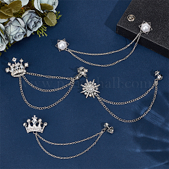 4 шт. 4 стиля брошь в виде короны и звезды со стразами&nbsp;JEWB-OC0001-10