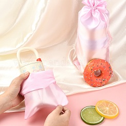 Розовый атласный мешочек для бутылки вина&nbsp;ST-CJ0033-01