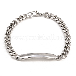 Браслеты из кубинской цепочки из нержавеющей стали 304 для мужчин и женщин&nbsp;BJEW-G766-05P-01