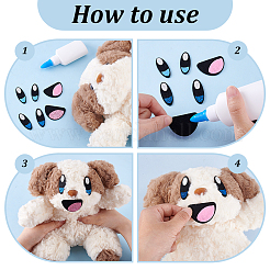 4 пакетик для валяния из шерсти с глазами и ртом&nbsp;DIY-PH0031-14A