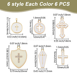 36 шт. 6 стиля подвески из сплава и латуни с эмалью&nbsp;FIND-AR0004-72