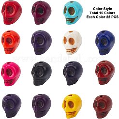 Синтетические бирюзовые бусы из окрашенных в тему хэллоуина&nbsp;G-GA0001-04