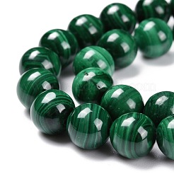 Природные малахит пряди из бисера&nbsp;G-O152-47-10mm-A