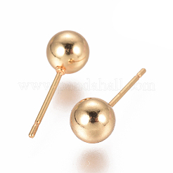 Серьги-гвоздики с шариками из нержавеющей стали 304 с вакуумным покрытием PVD&nbsp;EJEW-I232-01D-G