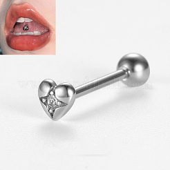 Кольца для языка из хирургической нержавеющей стали 316L с микропаве из прозрачного кубического циркония&nbsp;FS-WG6EDE0-02