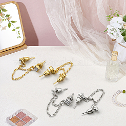 4 пара сережек-гвоздиков из цинкового сплава с кристаллами и стразами 2 цветов&nbsp;EJEW-GO0002-09