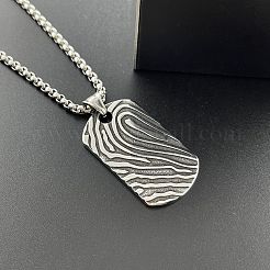 Стильные хип-хоп ожерелья с прямоугольным кулоном из нержавеющей стали 304 в стиле панк для мужчин&nbsp;YY9734