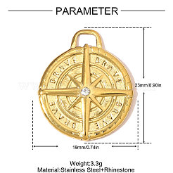 Подвески из нержавеющей стали 304 со стразами&nbsp;STAS-OY007-84G