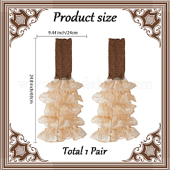 Рукава из полиэстера с оборками и многослойной пэчворк-стеганой отделкой&nbsp;AJEW-WH20042-75B