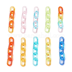 10 шт. 10-х цветные прозрачные акриловые овальные витые звенья цепи&nbsp;AJEW-JB01368