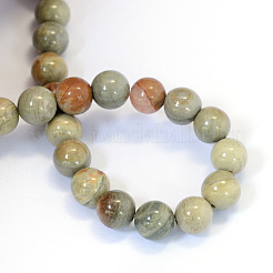 Натуральный серебряный лист яшма нити круглый шарик&nbsp;X-G-E334-6mm-04