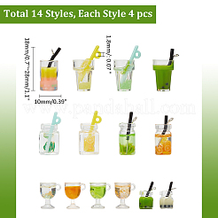 56 шт. 14 подвески в виде стеклянных и смоляных бутылок&nbsp;RESI-WR0001-05