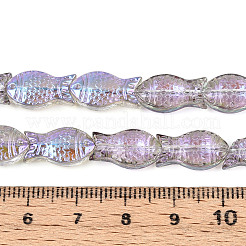 Прозрачность гальванизированные стеклянные бусины нити&nbsp;GLAA-T023-40B-05