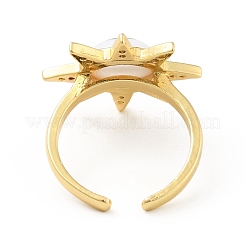 Кубический цирконий солнце с дурным глазом открытое кольцо-манжета с акрилом&nbsp;RJEW-B042-09G-04