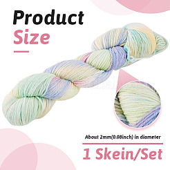 1 моток пряжи 80% шерсть 20% акрил радужного сегментного крашения&nbsp;OCOR-TA0003-02D
