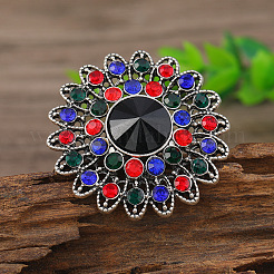 Кольца для пальцев из сплава и страз в этническом стиле&nbsp;FS-WG504EF-05