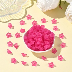 Коренастый пурпурный матовый цветок акриловые бусины&nbsp;X-PL560-14