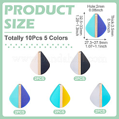 10 шт. подвески из прозрачной и непрозрачной смолы и дерева 5 цветов&nbsp;RESI-TA0004-64