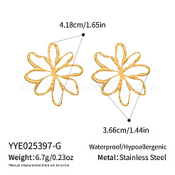 Серьги-гвоздики с полыми цветами из нержавеющей стали 304&nbsp;CB8096-1