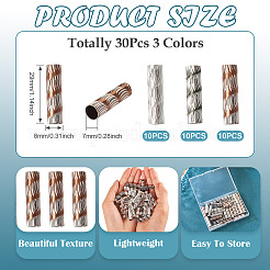 30 шт. 3-цветные алюминиевые бусины для покрытия стойки ALUM-TA0001-04