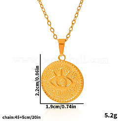 Женские ожерелья с подвеской в виде диска из нержавеющей стали 304 с глазом&nbsp;ME7460-2