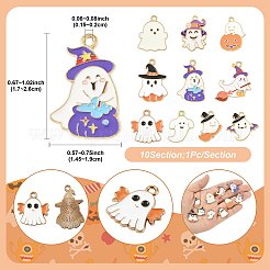 10шт 10 стиля хэллоуин тема сплава эмаль подвески&nbsp;ENAM-FS0003-86