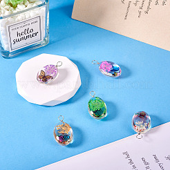 5шт прозрачные стеклянные подвески&nbsp;GLAA-TA0002-84