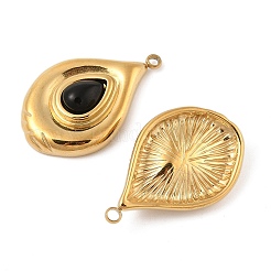 Подвески из натурального черного оникса (окрашенные и нагретые)&nbsp;STAS-P380-25G-03