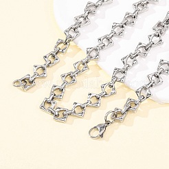 Цепочки-цепочки с ромбовидными звеньями из нержавеющей стали 304 для женщин и мужчин&nbsp;NJEW-F363-02P