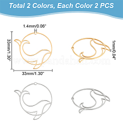 8 шт. подвески из нержавеющей стали 201 двух цветов&nbsp;STAS-UN0040-83