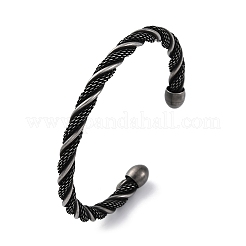 Браслеты-манжеты из хирургической нержавеющей стали 316 в форме витой веревки&nbsp;BJEW-P319-04B