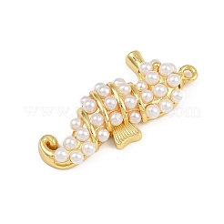 Подвески из искусственного жемчуга в виде морского конька из латуни и АБС-пластика&nbsp;KK-I352-04E-G