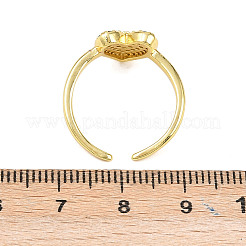 Манжеты из латуни с микро паве кубический цирконий для женщин&nbsp;RJEW-Z113-01G-02