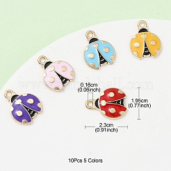 10шт 5 цвета сплава эмалевые подвески&nbsp;ENAM-YW0003-62